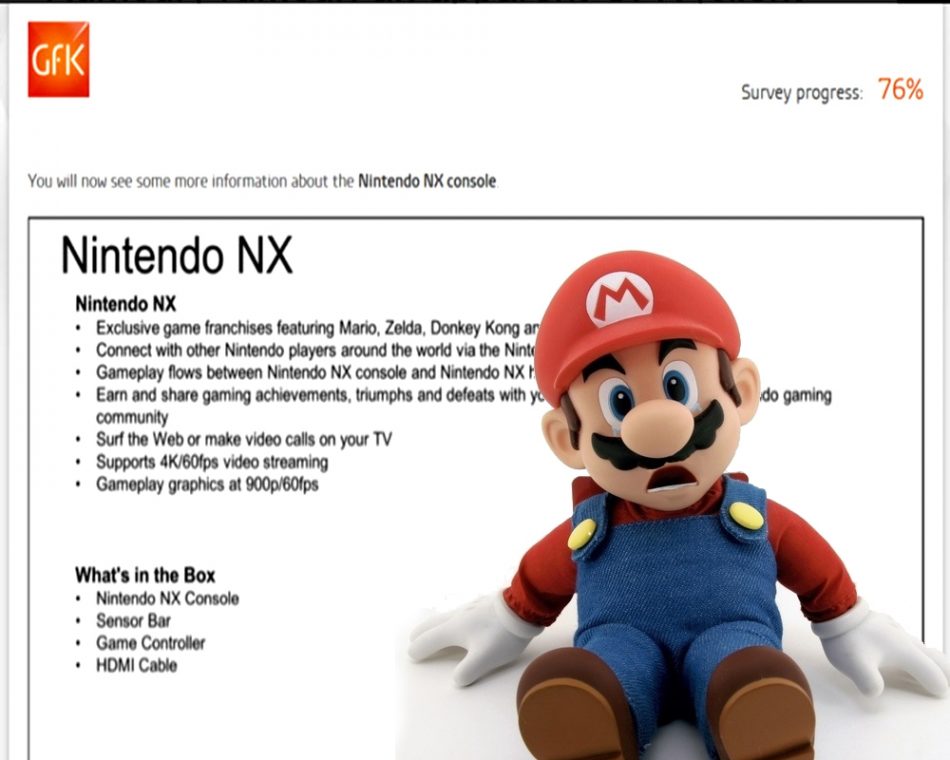 Montagem com imagem do Relatório da GfK e boneco do Mario