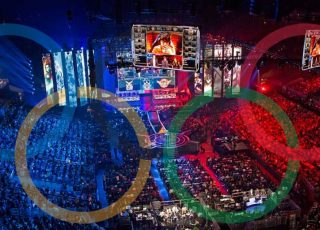 Imagem: fotomontagem com o logotipo das Olimpíadas