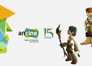 Imagem: Fotomontagem com logo da Ancine e personagens do game Aritana, do Duaik Studio.