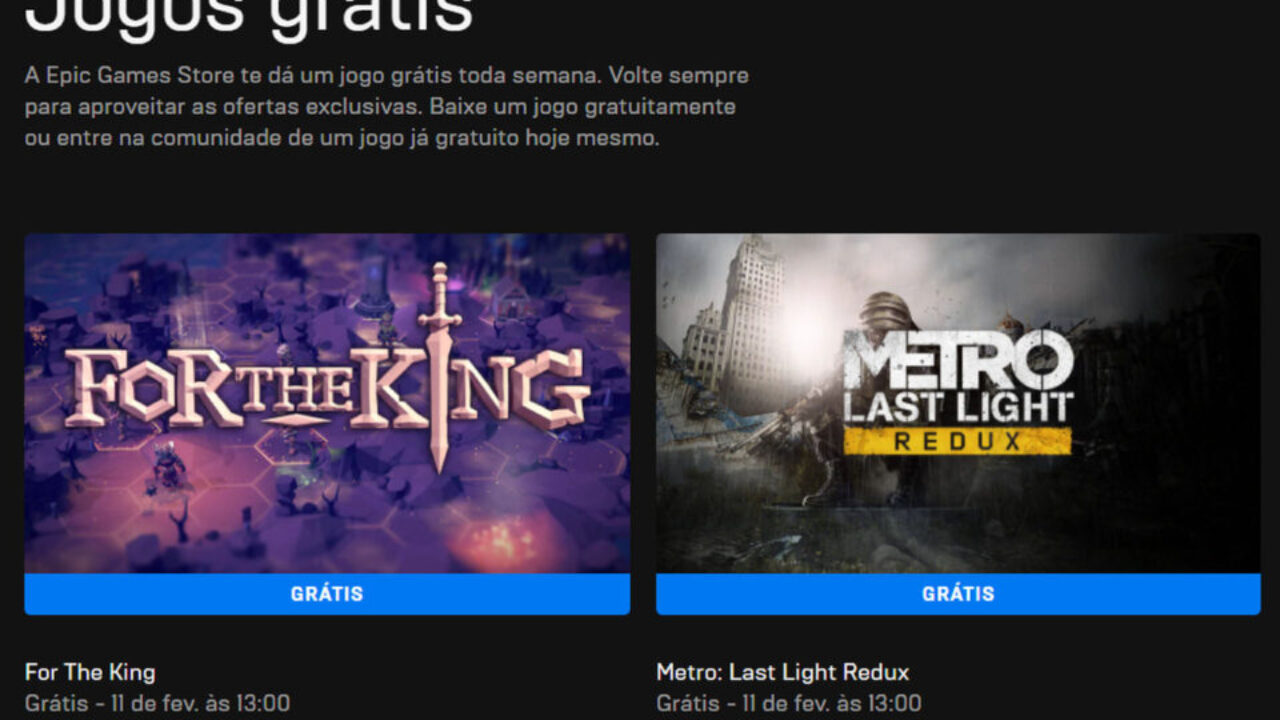Epic Games Store solta os jogos For The King e Metro Last Light de