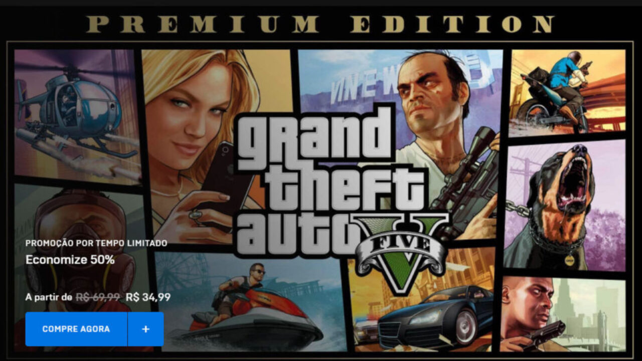 GTA V está grátis na Epic Games Store