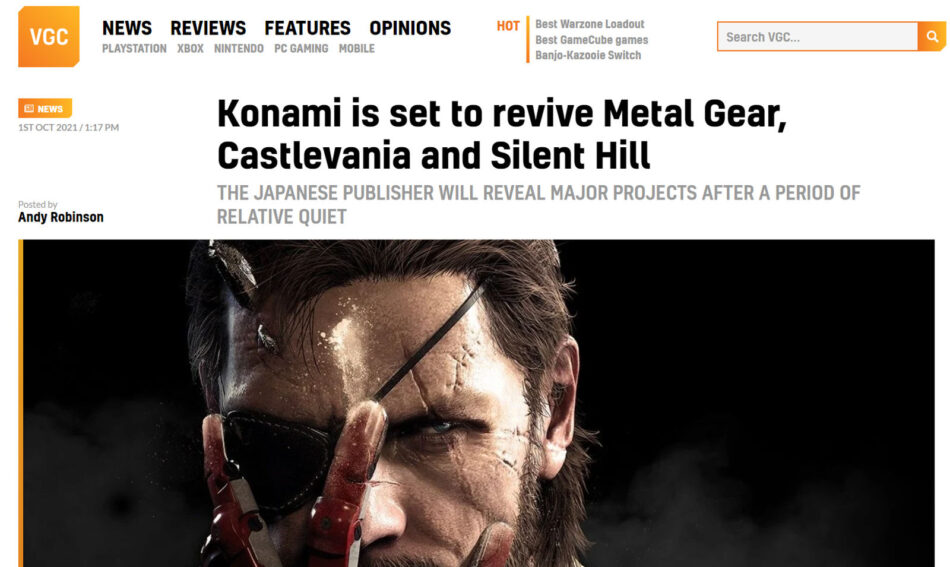 Veja o rumor de Konami e Metal Gear