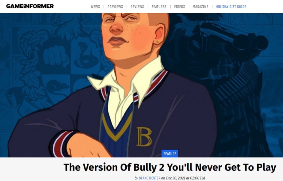 Reportagem afirma que Bully 2 foi cancelado por problemas internos