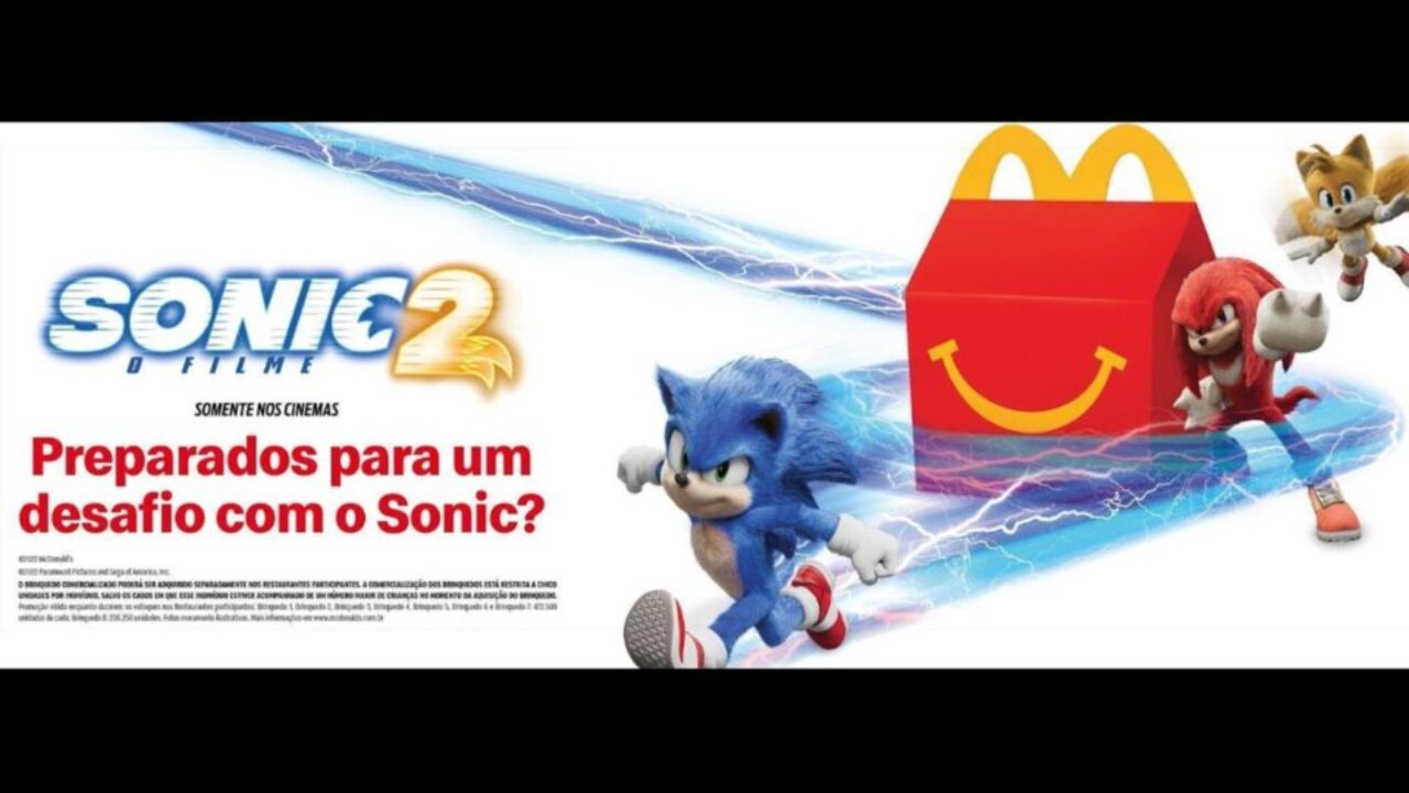 Personagens de “Sonic 2 - O Filme” chegam ao McLanche Feliz - Drops de Jogos