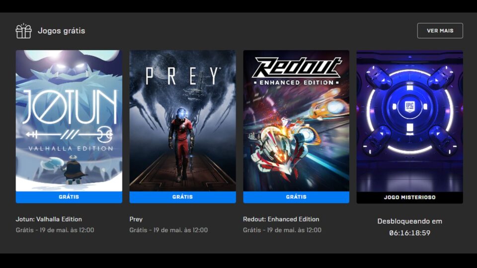 Epic Games Store solta jogos Jotun, Prey e Redout de graça