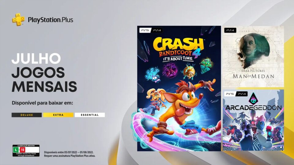 Incluindo Crash Bandicoot 4, confira os jogos mensais de julho no PlayStation Plus