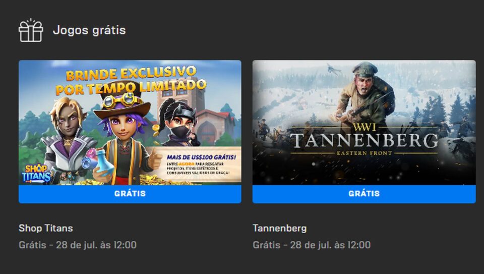 Epic Games Store solta os jogos Tannenberg e Shop Titans de graça