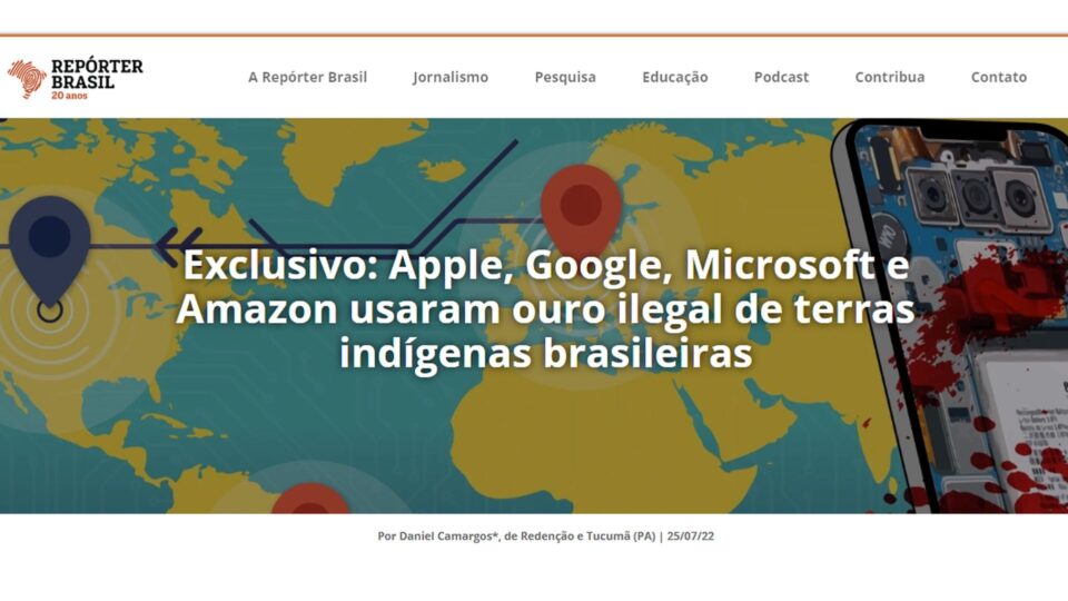 Reportagem diz que Apple, Google, Microsoft e Amazon usaram ouro ilegal do Brasil