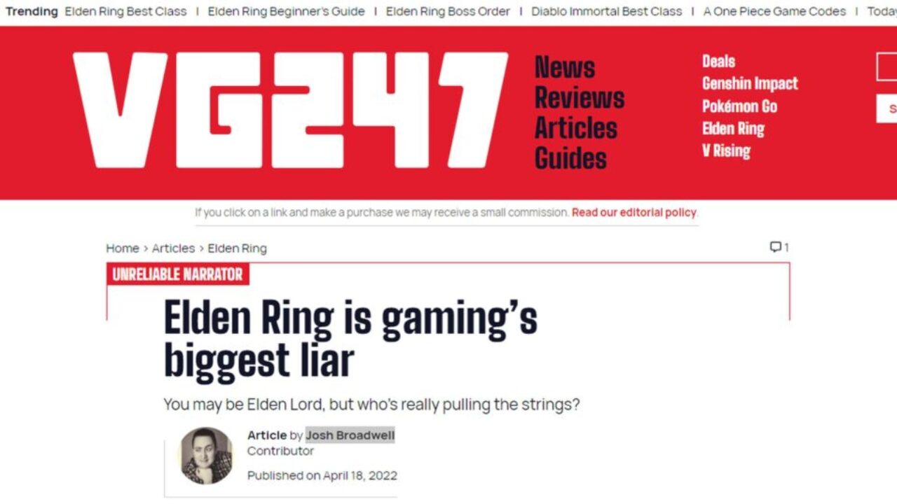 Elden Ring is gaming's biggest liar