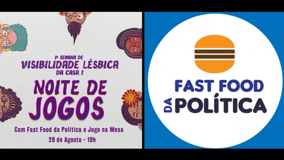 Coletivos Fast Food da Política e Jogo na Mesa realizam noitada com jogos em centro LGBTQI+