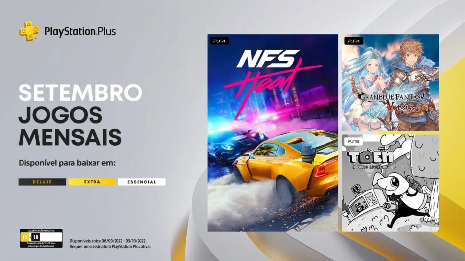 Incluindo Need of Speed, veja os novos jogos disponíveis na PlayStation Plus em setembro