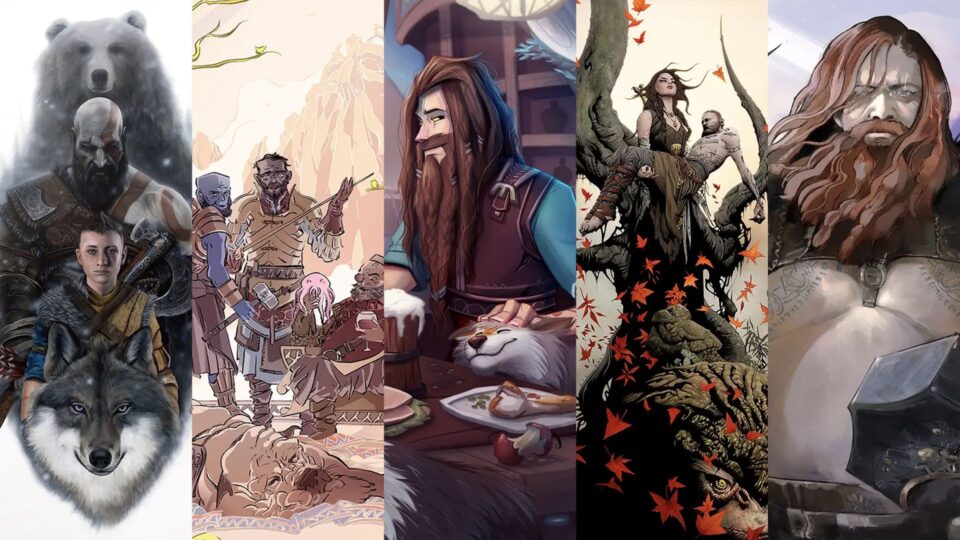 Série Retratos em Família apresenta obras de relações entre personagens de God of War Ragnarök