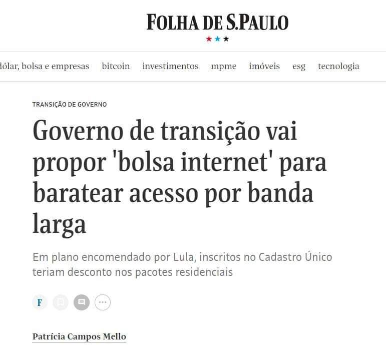 Notícia na Folha de S.Paulo