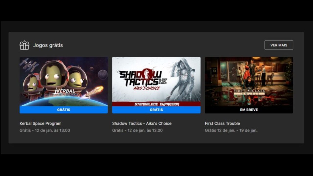 Shadow Tactics e Kerbal são os jogos grátis da semana na Epic Games Store