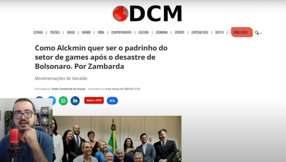 Cultura dos Videogames aborda Alckmin querendo se aproximar do setor de jogos