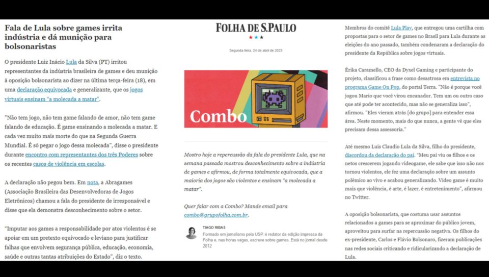 Folha de S.Paulo menciona cartilha Lula Play e entrevista de Érika Caramello