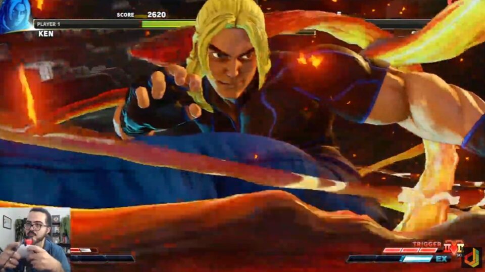 Jogando de Ken azul em Street Fighter V