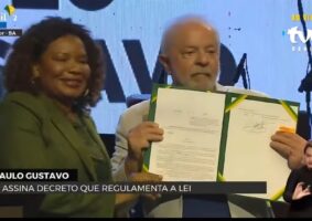 Lula assina decreto que regulamenta Lei Paulo Gustavo. Foto: Reprodução