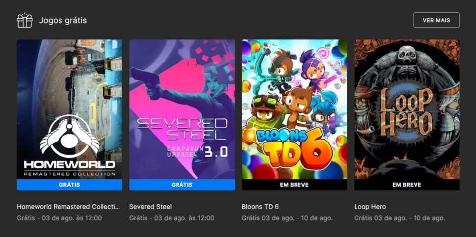 Epic Games Store dá jogos de graça diariamente por 15 dias; Severed Steel é  o décimo terceiro - Drops de Jogos