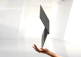 Trazendo corpo de 1 kg e 1 cm de espessura, o ASUS Zenbook S13 OLED 2023 é um dos ultrabooks mais finos do mercado (Imagem: Reprodução/ASUS)