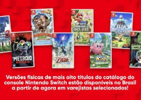 Mais jogos físicos do catálogo da Nintendo para o console Switch já estão disponíveis no Brasil