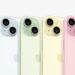 iPhone 15 foi lançado nas cores rosa, amarelo, verde, azul e preto. — Foto: Reprodução/Apple
