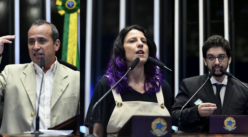 Esteban Clua, Ivelise Fortim e Márcio Filho defenderam a indústria no Senado. Foto: Flickr/Agência Senado