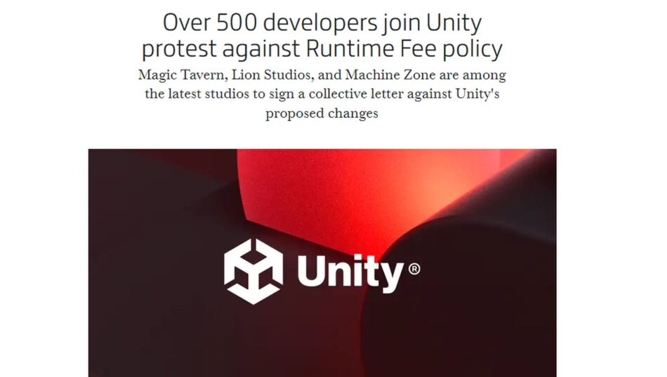 Mais de 500 estúdios assinaram carta em protesto às mudanças da Unity