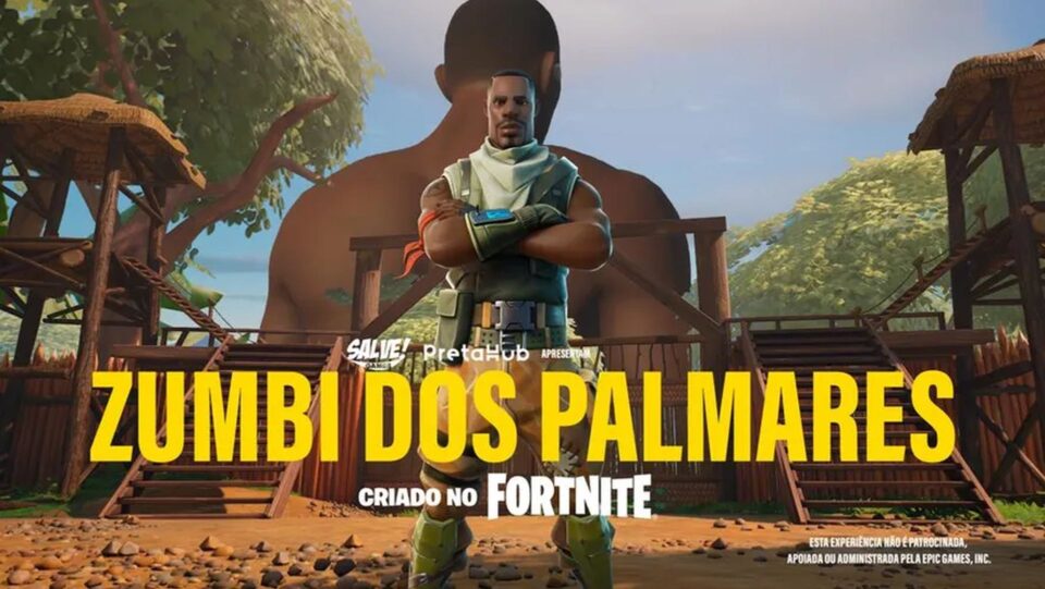 Novo mapa do Fortnite, um dos jogos on-line mais populares do mundo, contará a história do Quilombo dos Palmares — Foto: Reprodução