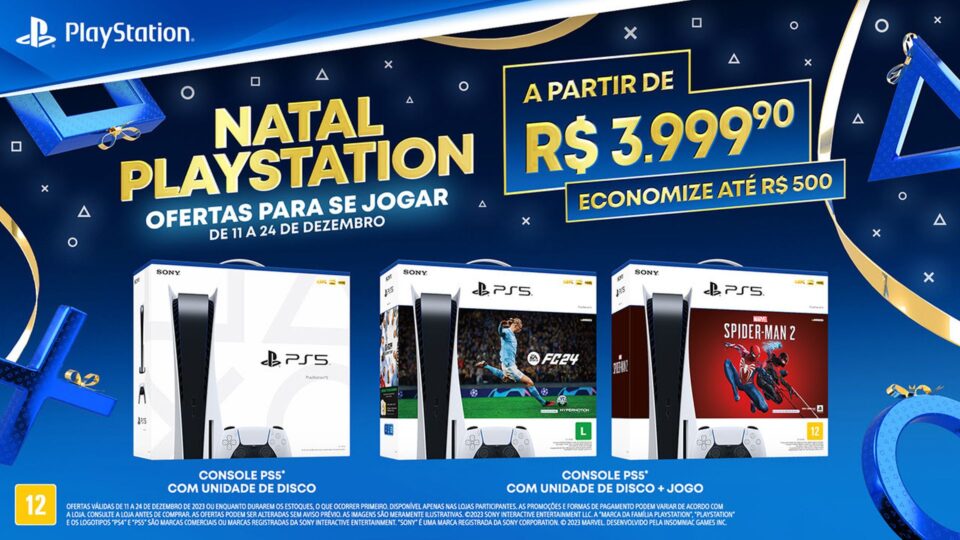 Natal PlayStation tem consoles a partir de R$ 3.999,90