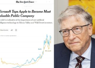 Bill Gates e a valorização da empresa que ele fundou, a Microsoft, no New York Times. Foto: Reprodução/Wikimedia Commons