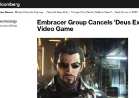 Embracer cancela game Deus Ex após anos de desenvolvimento e 97 trabalhadores são demitidos. Foto: Reprodução/Bloomberg