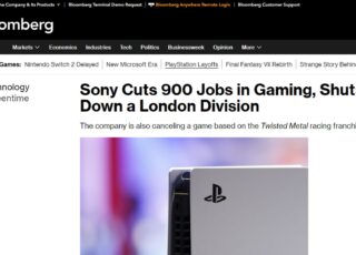 Crise se aprofunda: Sony demite 900 pessoas e fecha divisão em Londres. Foto: Reprodução