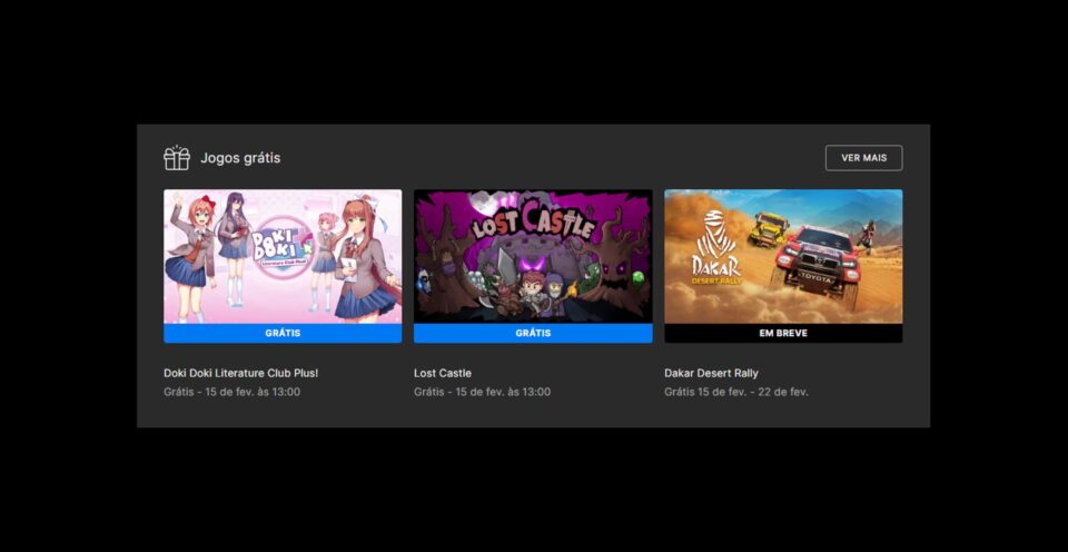 Epic Games Store solta os jogos Doki Doki Literature Club Plus! e Lost Castle de graça