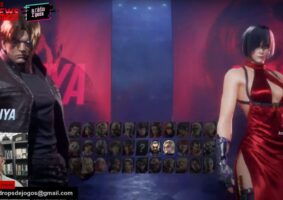 Kazuya e Nina como Leon e Ada, de Resident Evil 4, em Tekken 8. Foto: Reprodução/YouTube