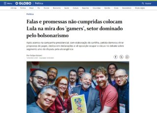 Rede Progressista de Games concede entrevista ao Globo sobre a cartilha Lula Play. Foto: Reprodução