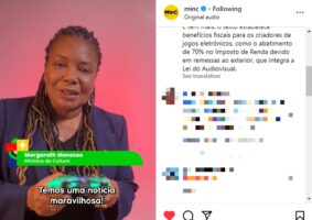 Margareth Menezes, ministra da Cultura de Lula, celebra Marco Legal dos Games: "pauta prioritária". Foto: Reprodução/Instagram