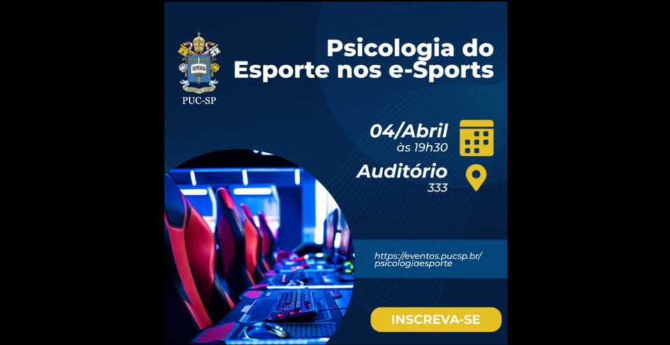 PUC-SP promove palestra gratuita de psicologia do esporte nos eSports em abril. Foto: Divulgação