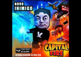 Capital Fire, jogo indie brasileiro sobre golpe bolsonarista, agora tem Elon Musk. Foto: Divulgação