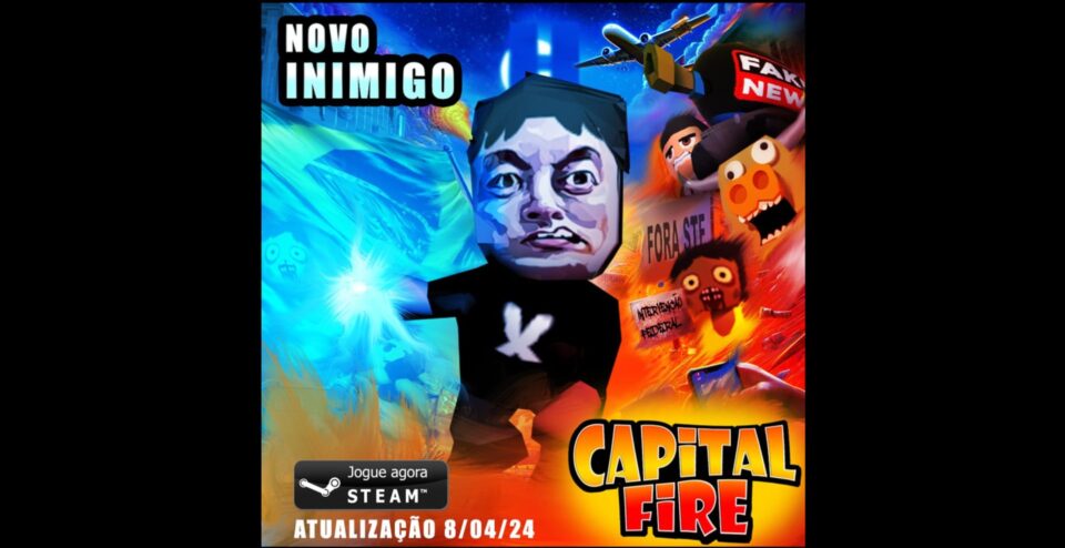 Capital Fire, jogo indie brasileiro sobre golpe bolsonarista, agora tem Elon Musk. Foto: Divulgação