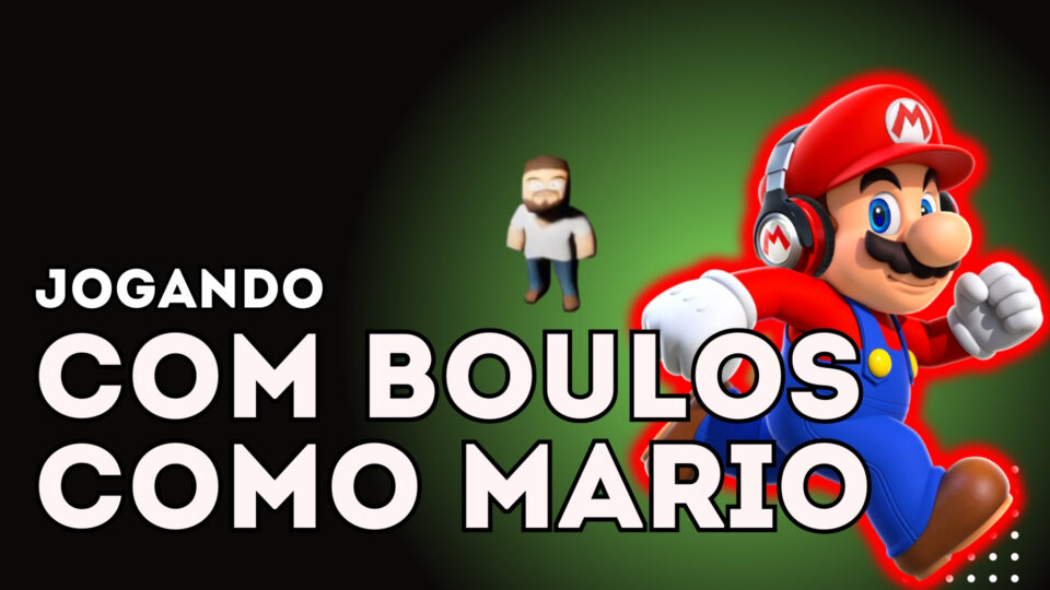 Jogando game do Boulos como se fosse o Super Mario. Foto: Divulgação/Drops de Jogos