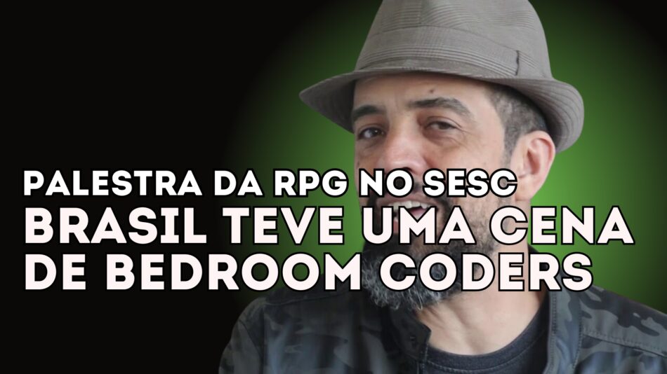 Alan Richard da Luz na palestra da RPG no Sesc: "Cena brasileira e variada e teve até bedroom coders". Foto: Divulgação/Drops de Jogos