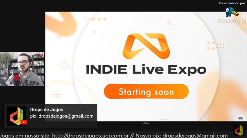 Estamos retransmitindo o evento Indie Live Expo, parceiro do Drops de Jogos, e o State of Play. Foto: Reprodução/YouTube