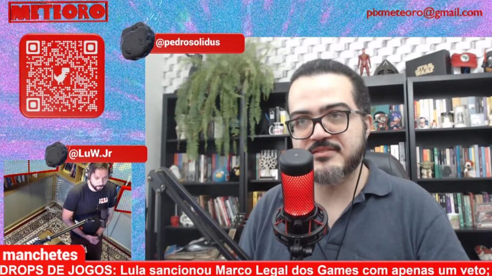 Canal Meteoro Brasil aborda Lula sancionando com um veto o Marco Legal dos Games. Foto: Reprodução/YouTube