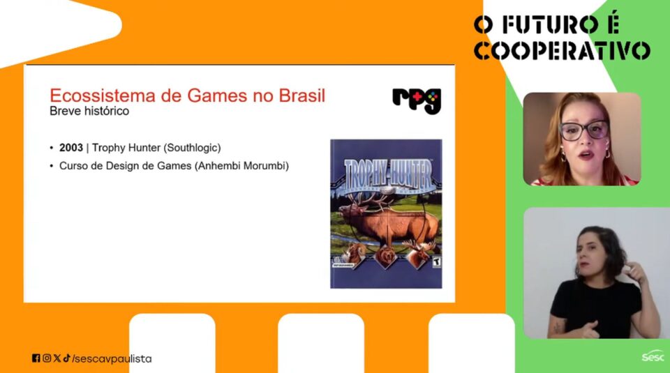 Rede Progressista de Games aborda brevemente a história dos games no Brasil para o SESC. Foto: Reprodução/YouTube