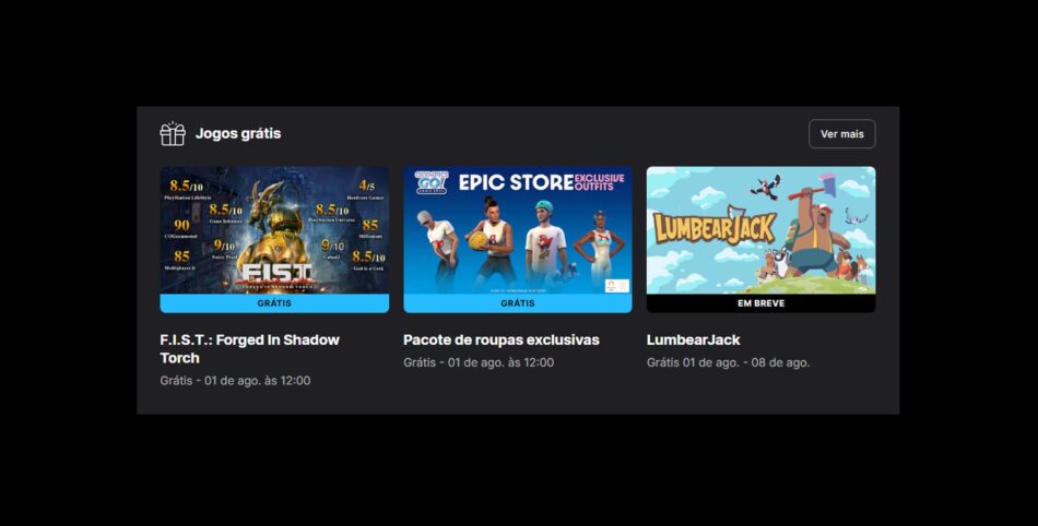 Epic Games Store solta os jogos F.I.S.T.: Forged In Shadow Torch e pacote de roupas exclusivas de graça. Foto: Reprodução/Epic