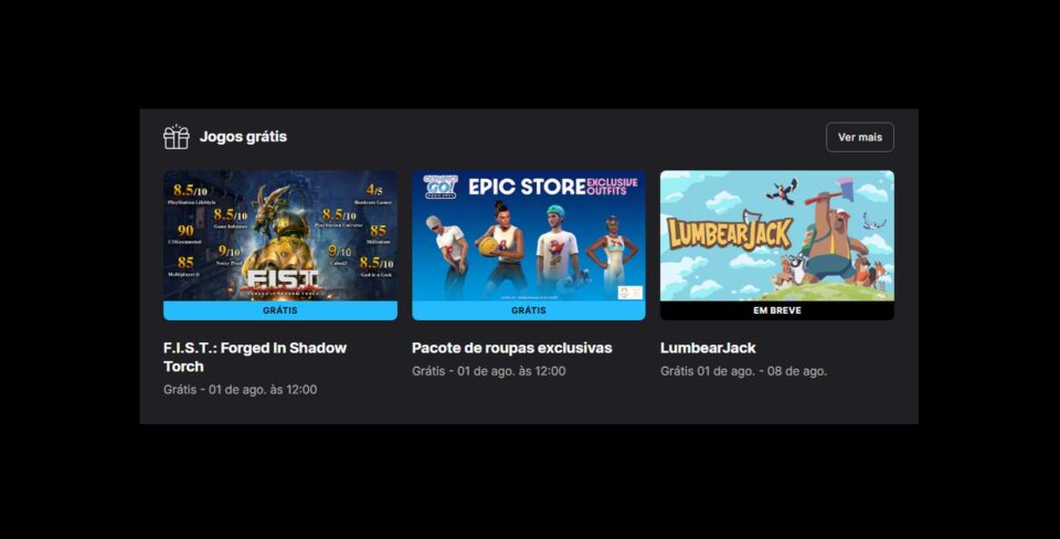 Epic Games Store solta os jogos F.I.S.T.: Forged In Shadow Torch e pacote de roupas exclusivas de graça. Foto: Reprodução/Epic