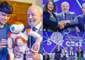 Lula vai para evento nacional de ciência e recebe o primeiro Plano Brasileiro de Inteligência Artificial. Foto: Reprodução/Instagram