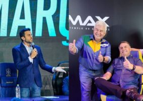 Pablo Marçal e Jair Bolsonaro na Max Arena. Foto: Reprodução/Metrópoles/X