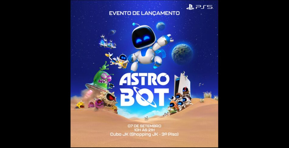 PlayStation terá espaço exclusivo aberto ao público em 7 de setembro para celebrar o lançamento do novo jogo Astro Bot. Foto: Divulgação